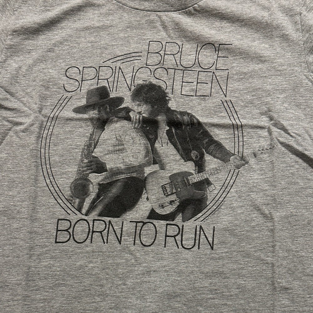 American Apparel Gray Graphic T-Shirt Bruce Springsteen Born to Run Size XL - Picture 7 of 8